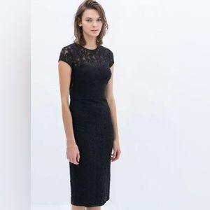 Black Lace Midi Dress NWT
